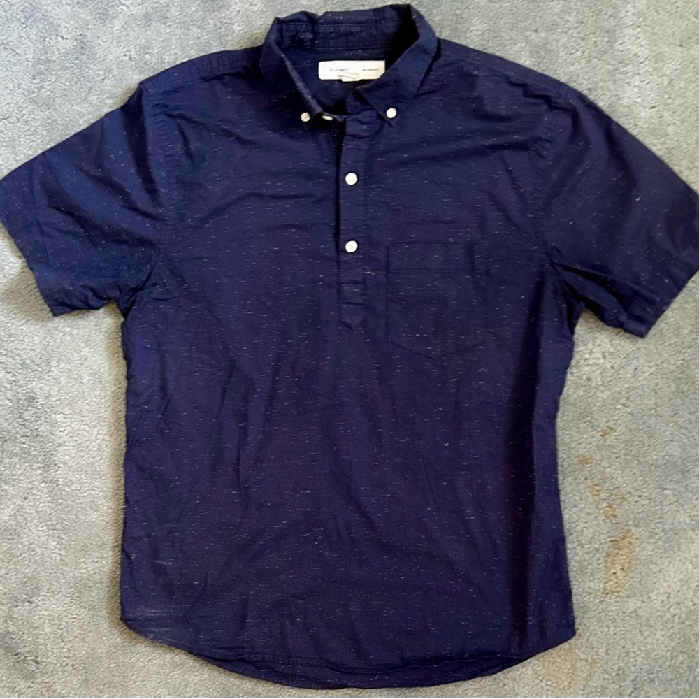 Old Navy Popover LOT 4 Button Down Shirts - Medium - Green Blue White Gray